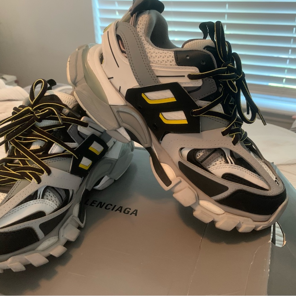Balenciaga Black, White, and Yellow Athletic Shoes